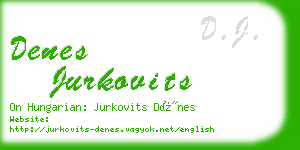 denes jurkovits business card